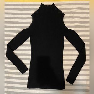 Wilfred Black Knitted Turtle Neck Open Shoulder